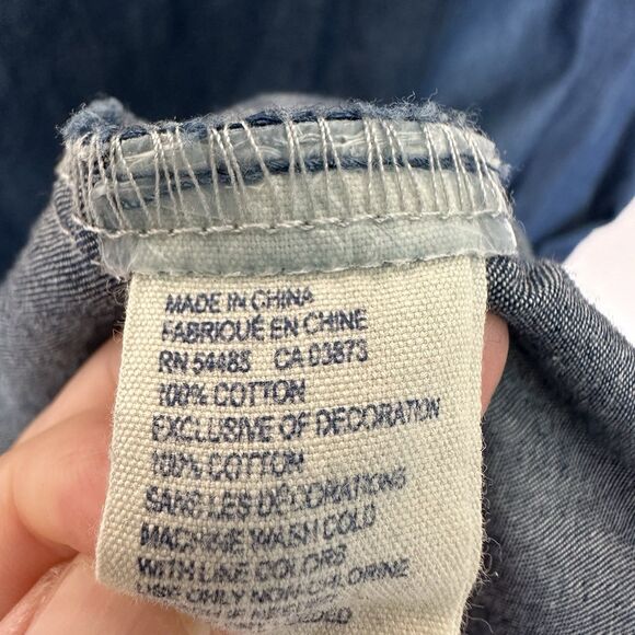 Allsaints Warrior Outfitters Mini Denim Dress Lg Short Sleeve Pullover Pockets - Picture 6 of 7